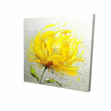 FONDO 16 x 16 in. Yellow Fluffy Flower-Print on Canvas FO2791886